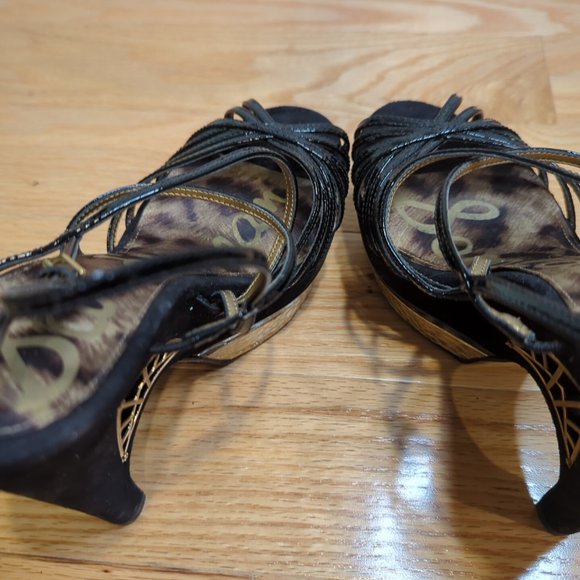 Sam Edelman Tillie Black Platform Sandals 6.5 - Picture 6 of 10